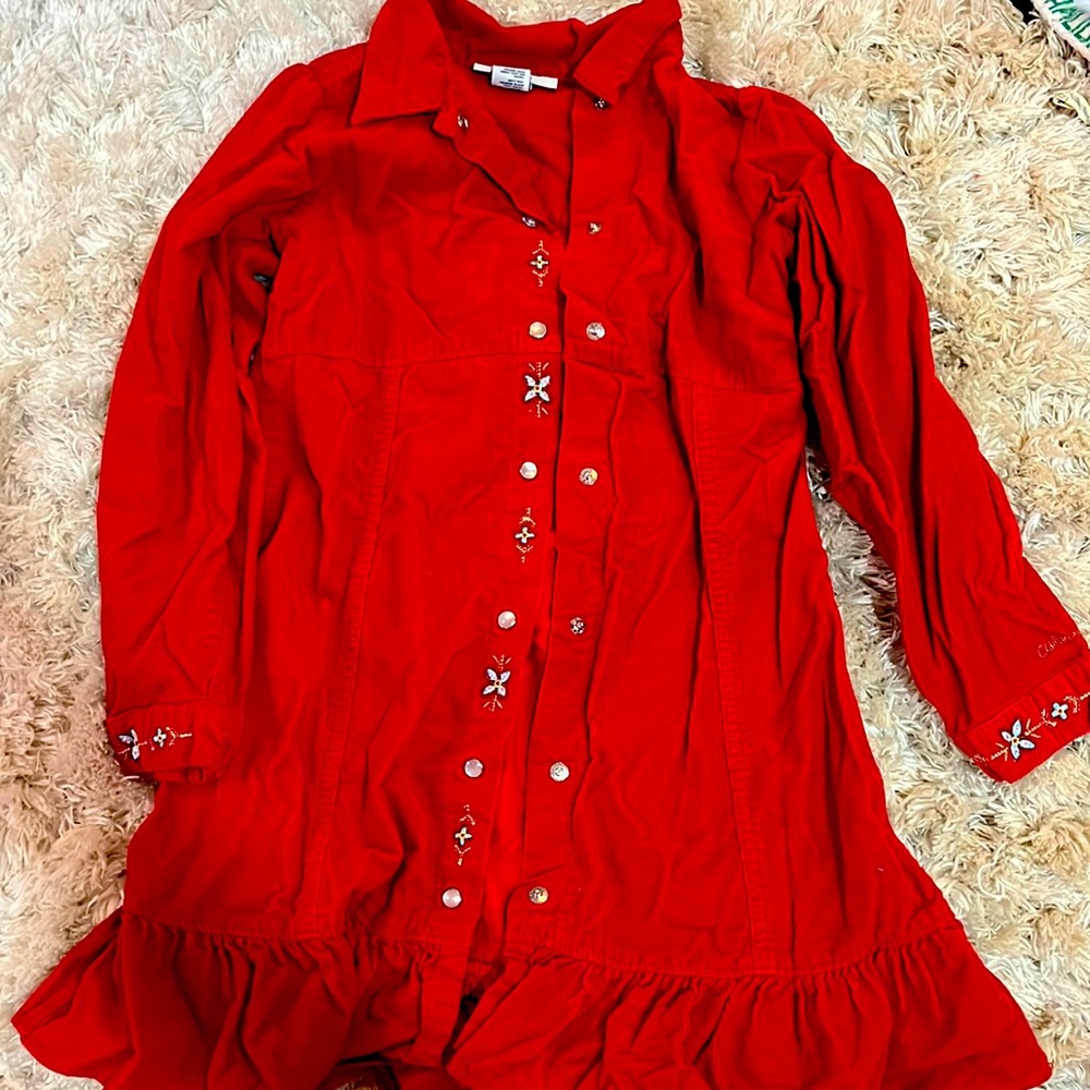 Red  corduroy dress